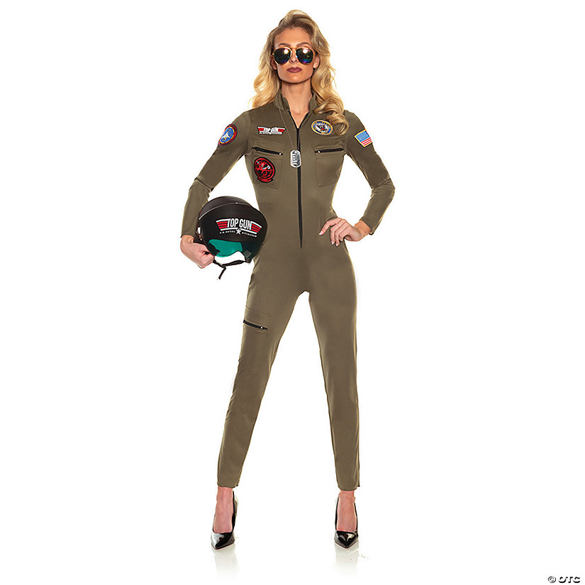 Women's US Navy&amp;#8482; TOP GUN&amp;#8482; Pilot Jumpsuit Costume - Small 4-6 Image