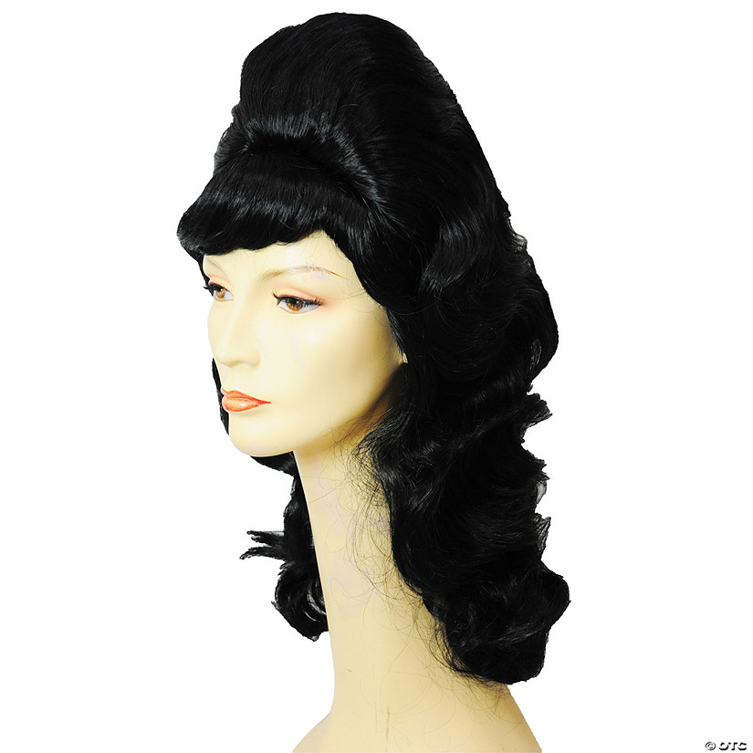 Women's Wavy Long Hair with Bangs Peg Bondy Wig - Black 1 Image
