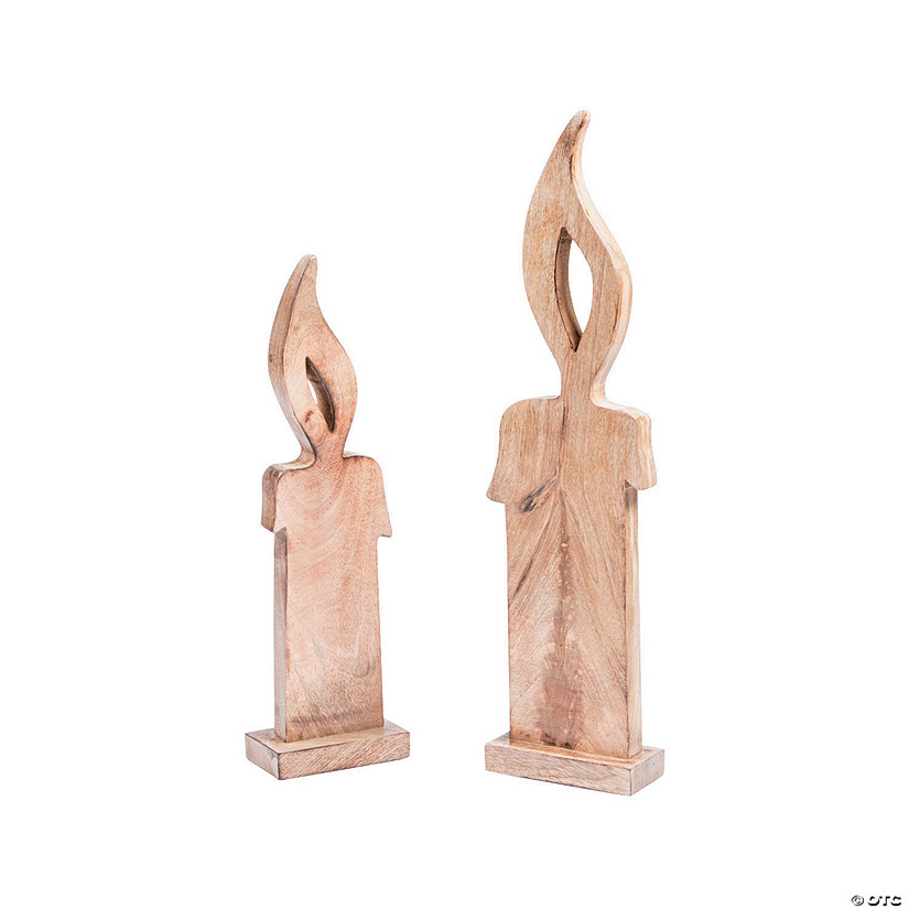 Wood Christmas Candles - 2 Pc. Image