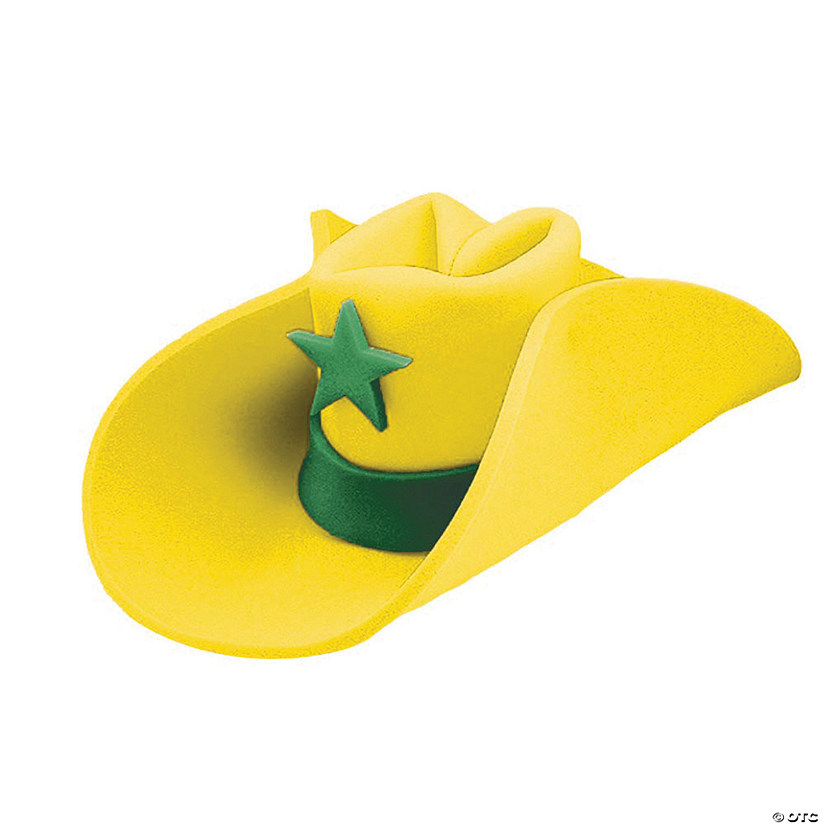Yellow Foam 40-Gallon Hat with Green Star Image