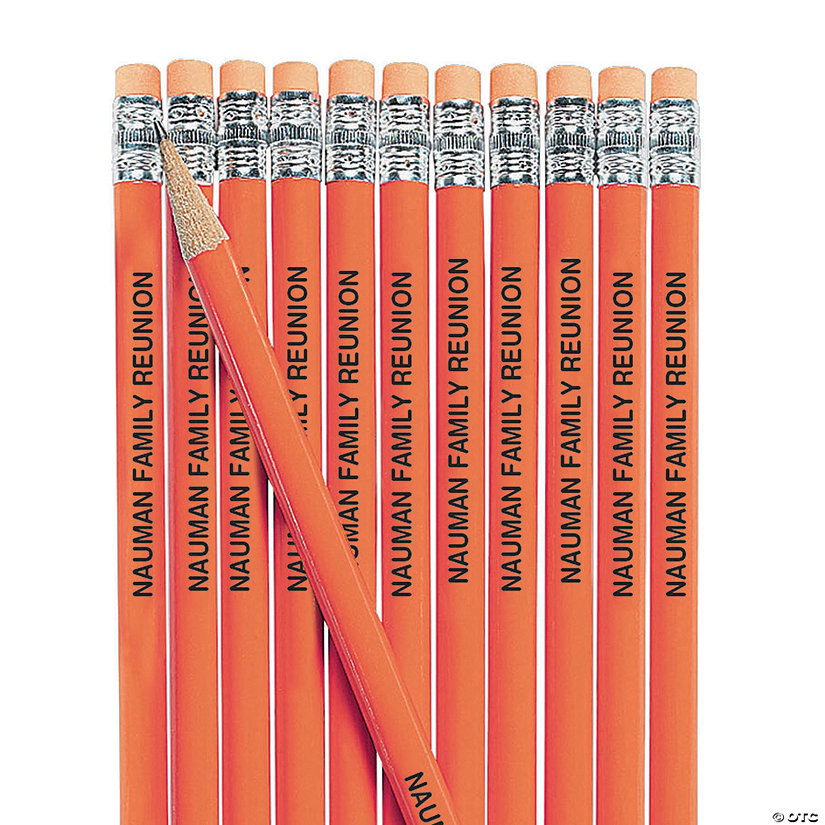 7 1/2" Personalized Orange Solid Color Wood Pencils - 24 Pc. Image Thumbnail