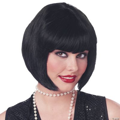 Black Short Bob Flapper Wig Halloween Express