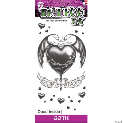 Tinsley Transfers Goth Dead Inside Temporary Tattoo | Halloween Express