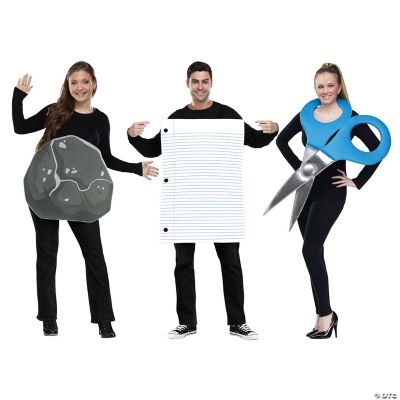 Hauntlook Rock Paper Scissors Halloween Costume Group Pack - Funny One-Size  Adult Outfits Multicolored