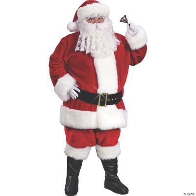 Men's Plus Size Plush Crimson Santa Suit Costume 2XL Halloween