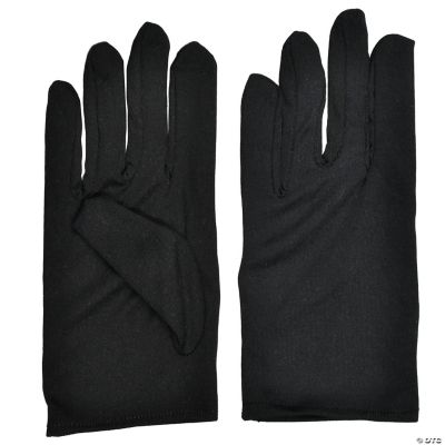 Mens Black Cotton Gloves Theatrical Costume Accessory