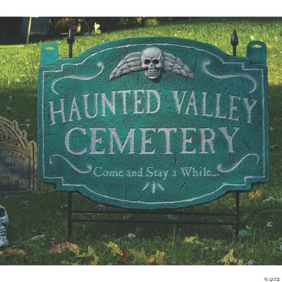 "Haunted Valley" Cemetery Lawn Sign