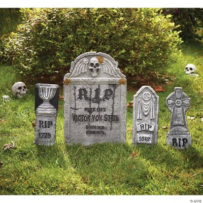Foam Tombstone Yard Decoration Set 4 Pc.
