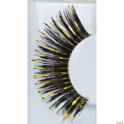 Black/Gold Tinsel Eyelashes Halloween Express