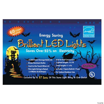 LED 60 Count Purple Party Lights Halloween Express