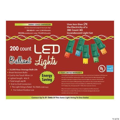 200Count M5 Multicolor Christmas String Lights Halloween Express