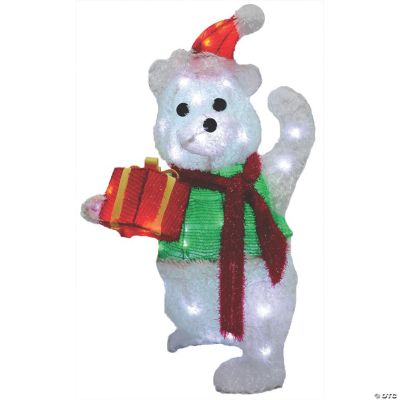 Light-Up Christmas Teddy Bear with Gift Outdoor Decoration - Discontinued