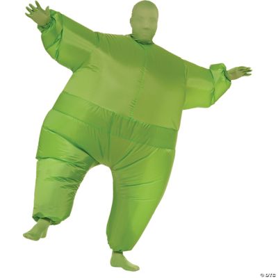 Mens Green Inflatable Skin Suit Halloween Express 9323