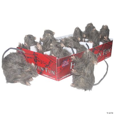 6 Piece Halloween Rat Decorative Accent