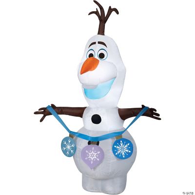 4 Ft. BlowUp Inflatable Frozen Olaf with Ornaments with BuiltIn LED
