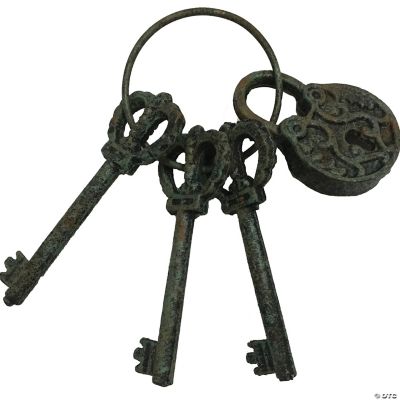 Cast Iron Skeleton Keys (3) on a Keyring