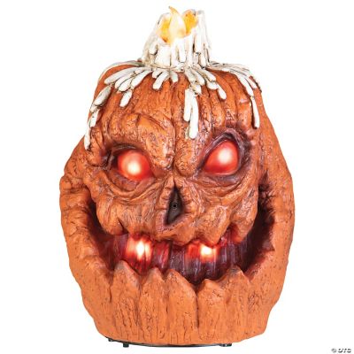 11" Animated Pumpkin with Candle Halloween Tabletop Decoration
