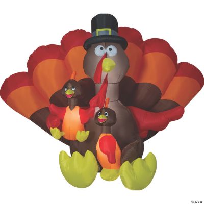 72" Blow Up Inflatable Turkey Family Outdoor Yard Decoration