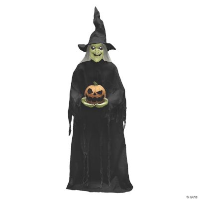 7 Ft. Animated Light-Up Green Witchy Witch Halloween Decoration | Halloween Express
