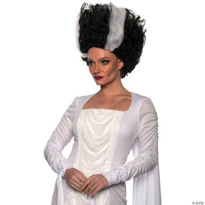 Adults Black with White Stripes Tall Wig Halloween Express